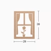 Hobi-Art DS 47 Boyanabilir Ahşap Pencerede Gül Desenli Duvar Süsü