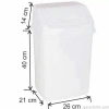 Garanti Metal 7405 Plastik İtme Kapaklı Çöp Kovası (24 Litre)