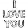 I Love You Gümüş Renkli Harf Folyo Balon