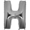 H Harfi Gümüş Folyo Balon