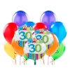 30 Yaş Rengarenk Balon Demeti 23 Adet