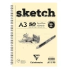 Clairefontaine Esquisse Ivory Sketch Blok 90g Uzun Kenarı Spiralli