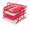 Gıpta 3 Kat Hareketli Evrak Rafı Kırmızı Metal Masa Seti