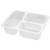 Üç Bölmeli Plastik Servis Yemek Kabı 50 Adet.