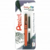 Pentel Pocket Brush Pen Cep Tipi Fırça Uçlu Kalem + 2 Yedek Kartuş Turuncu Gövde