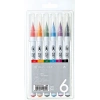 Zig Clean Color Real Brush Fırça Uçlu Marker Kalem Seti 6 Renk
