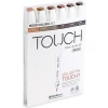 Touch Twin Brush Marker Fırça Uçlu Marker Seti 6 Renk AHŞAP TONLARI
