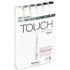 Touch Twin Brush Marker Fırça Uçlu Marker Seti 6 Renk GRİ TONLARI