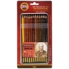 Koh-i Noor Mondeluz Aquarell Boya Kalemi Seti 12 Renk Metal Kutu KAHVERENGİ TONLAR