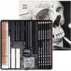 Cretacolor Black & White Box Drawing Profesyonel Karakalem Eskiz Çizim Seti 25 Parça Metal Kutu