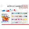 Rich Art-X Acrylic Duo Marker Çift Uçlu Su Bazlı Akrilik Boyama Markörü Seti 12 Renk Marine Series