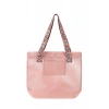 BBack File Kadın Plaj Çantası / Günlük El Ve Omuz Çantası 44x37 cm. BEBEK PEMBE (Ekose Saplı)
