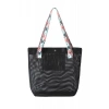 BBack File Kadın Plaj Çantası / Günlük El Ve Omuz Çantası 44x37 cm. SİYAH (Desenli Sap)