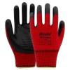 Beybi PN Zebra Yarı Nitril Kaplı Örgü Polyester Eldiven Siyah/Kırmızı No 10