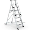 Çağsan Tekerlekli Profesyonel Alüminyum Katlanır Platformlu Merdiven 4+1 Basamaklı - VE4