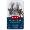 Derwent Graphic Dereceli Karakalem 12li Set 6b 4h Arası Tonlar