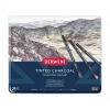 Derwent Tinted Charcoal Mürekkep Bazlı Kömür Kalem Seti Metal Kutu 24 Renk