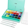HIMI Twin Cup Gouache Set Guaj Boya Seti 48 Renk x 12 gr. + 3 Fırça (Green Case)