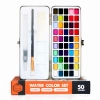 Hobi Market Art Tablet Sulu Boya Seti 50 Renk Metal Kutu +2 Fırça Hediyeli