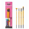 Pebeo 5li Uzun Sap Fırça Seti Sentetik (N:: 0, 4, 8, 12 + Yelpaze Fırça No:2) SET-13