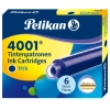 Pelikan 4001 Kısa Dolma Kalem Kartuşu 6lı MAVİ
