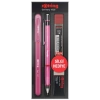 Rotring Visuclick Versatil Kalem + Jel Kalem + Min + Silgi Okul Seti 0.5 mm PEMBE