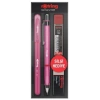 Rotring Visuclick Versatil Kalem + Jel Kalem + Min + Silgi Okul Seti 0.7 mm PEMBE