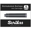 Scrikss Dolma Kalem Kartuşu 6lı Kutu SİYAH