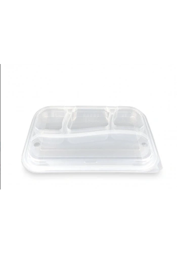 4 Bölmeli Kapaklı Kebap Kabı ( 75 Adet )