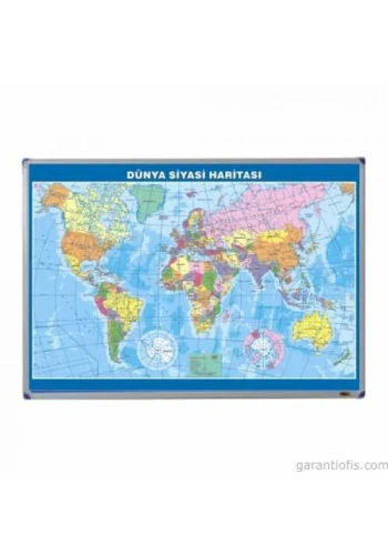 Panda PAN 404 Alüminyum Çerçeve Dünya Siyasi Haritası (70x100 cm)