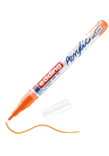 EDDİNG ED5300066 AKRİLİK MARKÖR İNCE UÇLU 1.0-2.0mm FOSFORLU TURUNCU