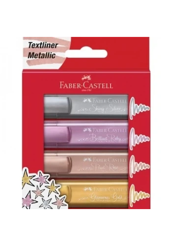 FABER-CASTELL FOSFORLU KALEM 46 METALİK 4 RENK (154624)