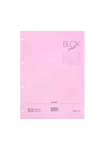 BAYINDIR KLASÖR YEDEĞİ A4 KARELİ 50 YAPRAK PEMBE