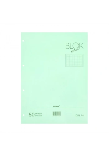 BAYINDIR KLASÖR YEDEĞİ A4 KARELİ 50 YAPRAK YEŞİL