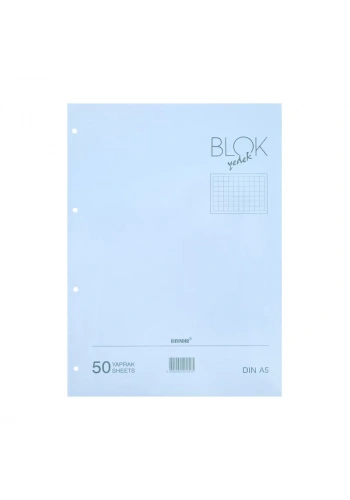 BAYINDIR KLASÖR YEDEĞİ A5 KARELİ 50 YAPRAK MAVİ