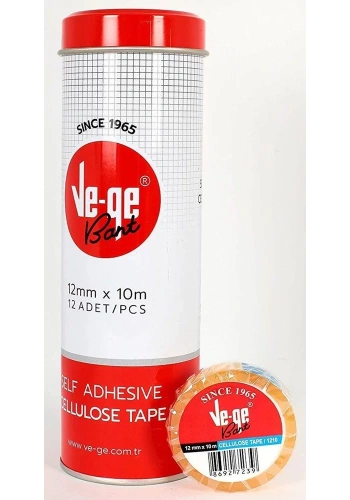 VeGe Selefon Cellulose Bant (12 1i Paket - 12 mm x 10 m)