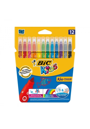 BİC KİDS COULEUR YIKANABİLİR KEÇELİ KALEM 12 RENK KARTON KUTU (9202932)