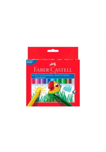 FABER-CASTELL SÜPER YIKANABİLİR FIRÇA UÇLU KEÇELİ KALEM 10 RENK (555010)