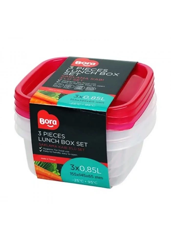 BORA PLASTİK SIĞ KARE SAKLAMA KABI 3LÜ (BO531)