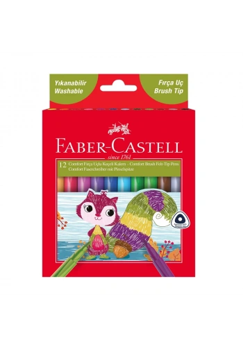 FABER-CASTELL COMFORT FIRÇA UÇLU KEÇELİ KALEM 12 RENK (155242)