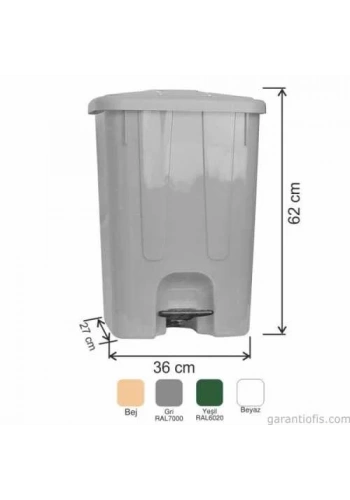 Garantil 7143 Plastik İç Kovasız Pedallı Çöp Kovası 65 Lt