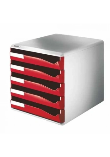 Leitz 5280 Kırmızı 5 Çekmeceli Evrak Rafı