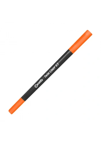 CARETTA 65-40 ÇİFT UÇLU KEÇELİ KALEM 0.4-1mm FOSFORLU TURUNCU