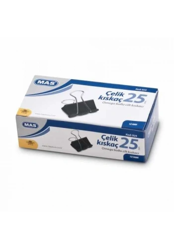 Mas 925 Omega Çelik Kıskaç 25mm (12 li Paket)