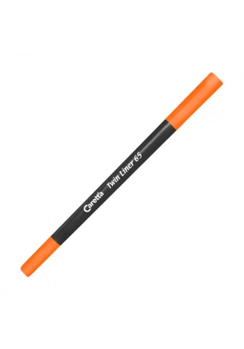CARETTA 65-08 ÇİFT UÇLU KEÇELİ KALEM 0.4-1mm TURUNCU
