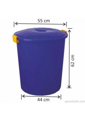 Garanti Metal 7484 Plastik Klasik Kapaklı Kilitli Çöp Kovası (100 Litre)