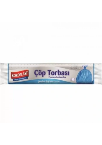 Koroplast Premium Jumbo Boy Çöp Torbası 80x110cm (10 lu Paket)