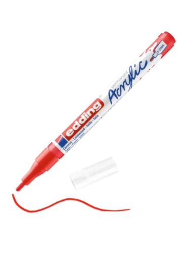 EDDİNG ED5300902 AKRİLİK MARKÖR İNCE UÇLU 1.0-2.0mm TRAFİK KIRMIZISI