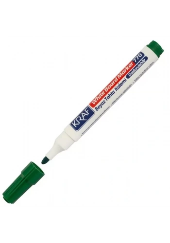 Kraf 770 Doldurulabilir Beyaz Yazı Tahtası Kalemi Yeşil (Yuvarlak Uçlu)