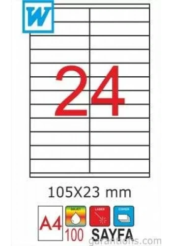 GoldMoon 2076 Laser A4 Sayfa Etiketi 105x23mm (100 lü Paket)
